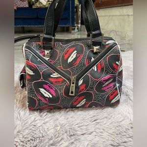 LAMB Graffiti Black Pink Red Kiss Lips Handbag Gwen Stafani Y2K